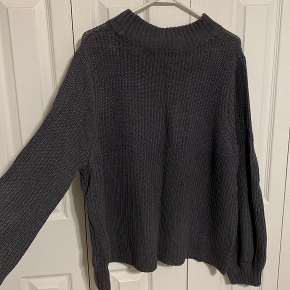 Grey Turtleneck Knit Sweater - Picture 6 of 7